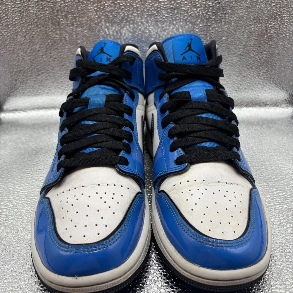 Size 7.5 Nike Air Jordan 1 Mid SE Signal Blue Mens Athletic Sneakers DD6834-402